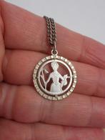 Zilveren vintage ketting met aparte hanger nr.251, Sieraden, Tassen en Uiterlijk, Kettingen, Met hanger, Verzenden, Zo goed als nieuw