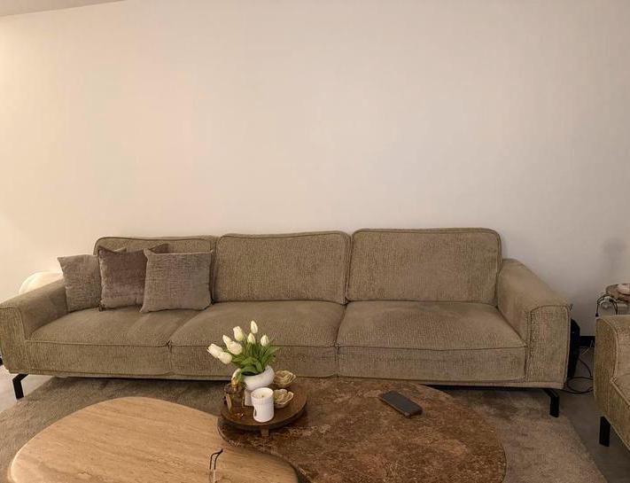 Comfortabele Stoffen Bank - Vierpersoons of meer, Ophalen, Gebruikt, 300 cm of meer, 75 tot 100 cm