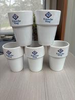 5 Friesche Vlag bekers - Melkbekers, Gebruikt, Keramiek, Overige typen, Ophalen of Verzenden