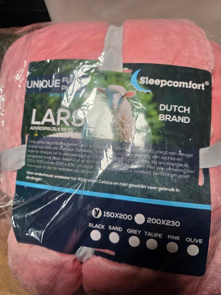 Nieuwe Sleepcomfort Lars fleece dekens - diverse kleuren, Ophalen of Verzenden, Nieuw