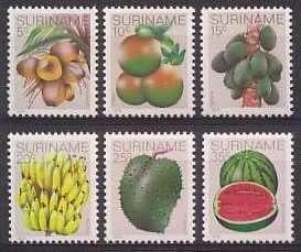 Suriname 140/5 postfris Vruchten 1978, Ophalen of Verzenden, Postfris