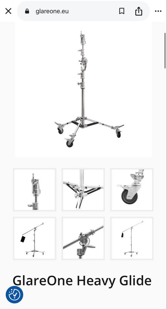 GlareOne Heavy Glide Boom Statief - Wind-Up / Heavy Duty, Ophalen, Zo goed als nieuw