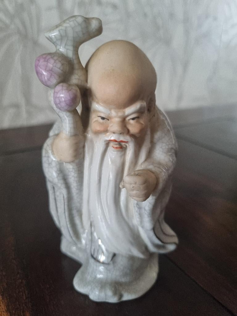 Chinees Porseleinen Beeldje - Shou Xing -, Antiek en Kunst, Ophalen of Verzenden