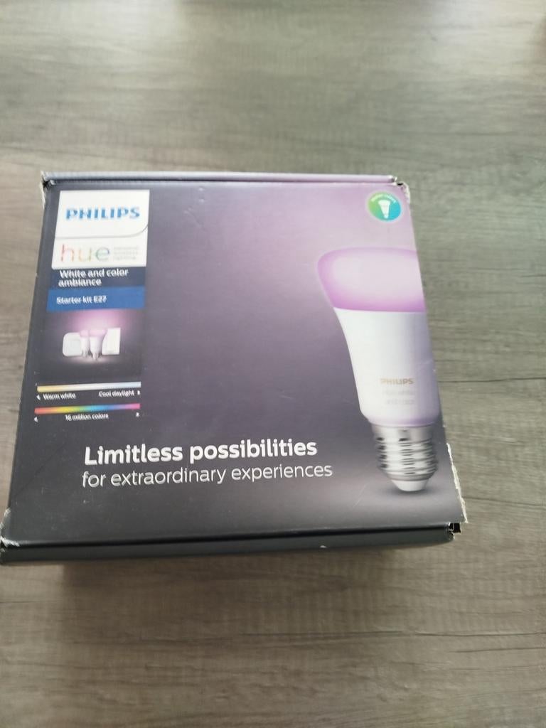 Phillips hue lampen set nieuw, Huis en Inrichting, Lampen | Losse lampen, Led-lamp, Minder dan 30 watt, Zo goed als nieuw, E27 (groot)