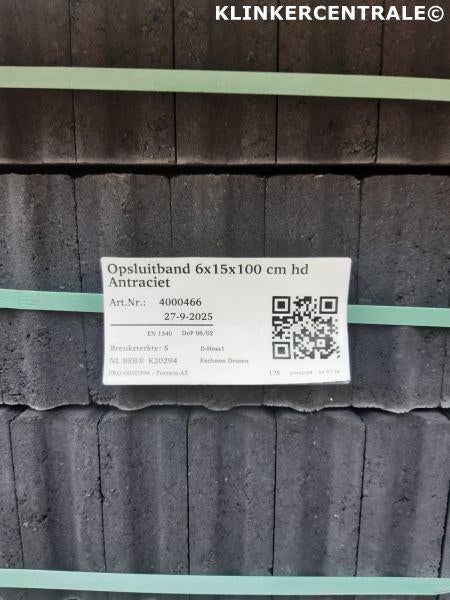 2.200 st. antraciet betonband 6x15x100cm B-KEUS opsluitband, Waalbandijk 155     6651 KD  Druten, Verzenden, Excluton BV, Overige typen