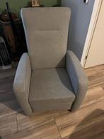 Comfortabele grijze relaxfauteuil met voetensteun, Huis en Inrichting, Stoelen, Ophalen, Zo goed als nieuw, Eén, Stof