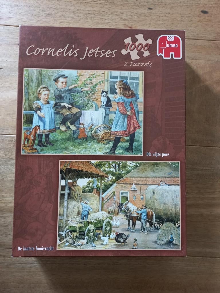 2 puzzels van 1000 stukjes, Hobby en Vrije tijd, Denksport en Puzzels, Ophalen of Verzenden, 500 t/m 1500 stukjes, Zo goed als nieuw