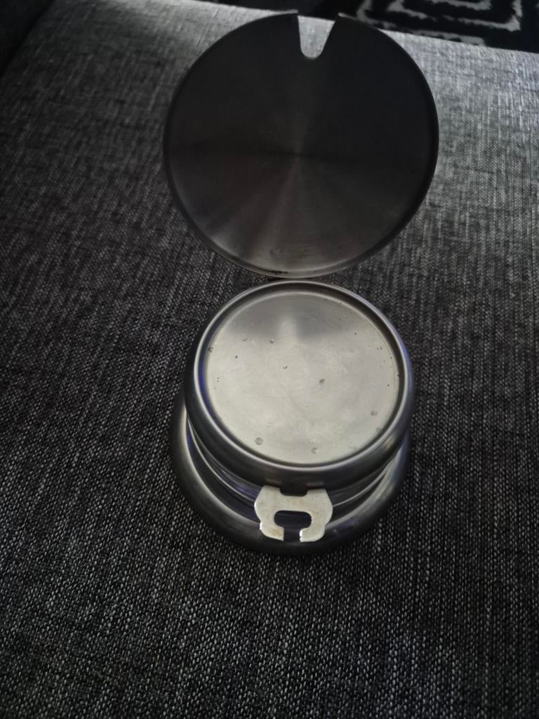 Vintage suikerpot met glazen binnenpot, Ophalen of Verzenden