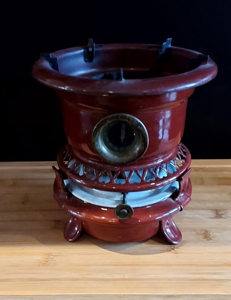 Emaille petroleumstel bruin 1 pits No4, Ophalen of Verzenden