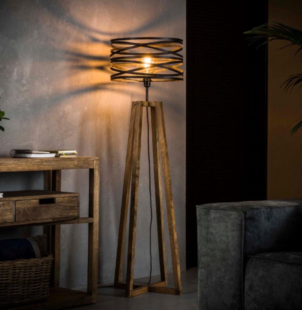 Industriële Tafellamp en vloerlamp, Huis en Inrichting, Ophalen, 100 tot 150 cm, Industrieel, Modern, Zo goed als nieuw