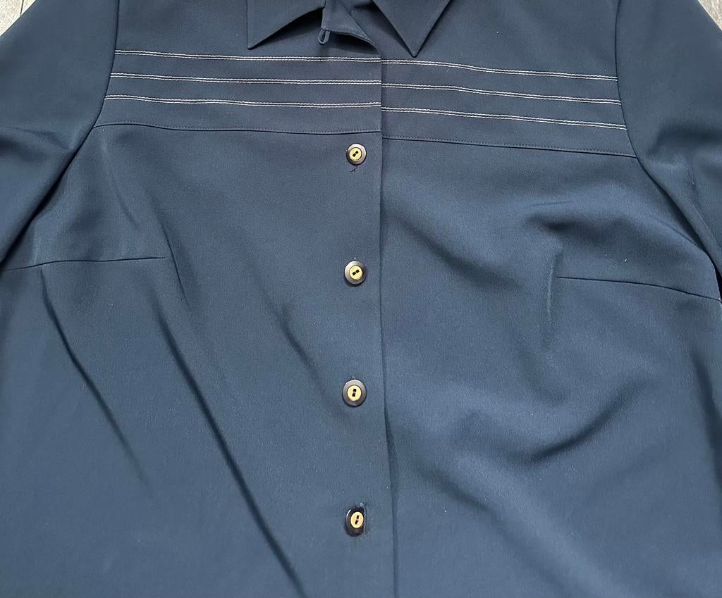 Vintage Blouse & Rok - Maat : 48, Kleding | Dames, Verzenden, Zo goed als nieuw, Blauw, Overige typen