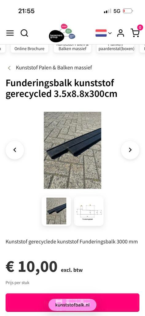 Funderingsbalken, eerste balk onder tuinhuis geen eot meer, Ophalen, Nieuw