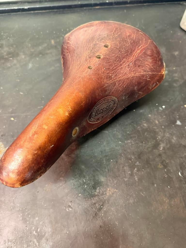 Oud Lepper leren zadel voor fiets - Vintage, Fietsen en Brommers, Ophalen of Verzenden, Gebruikt, Zadel