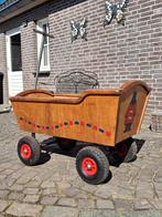 Vintage houten bolderkar met luchtbanden, Ophalen, Gebruikt