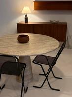 Vintage travertin eettafel, 100 tot 150 cm, Zo goed als nieuw, ÅTMØS, Dorpstraat 63 Maasbree