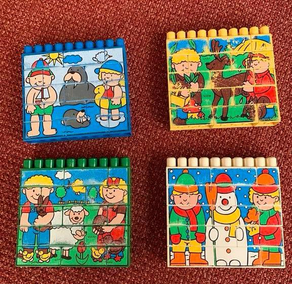 Vintage duplo puzzels voor kleuters, Ophalen, 10 tot 50 stukjes, Gebruikt
