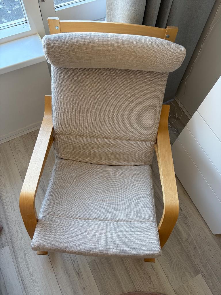 IKEA poang schommelstoel, Huis en Inrichting, Stoelen, Ophalen, Gebruikt, Wit, Eén