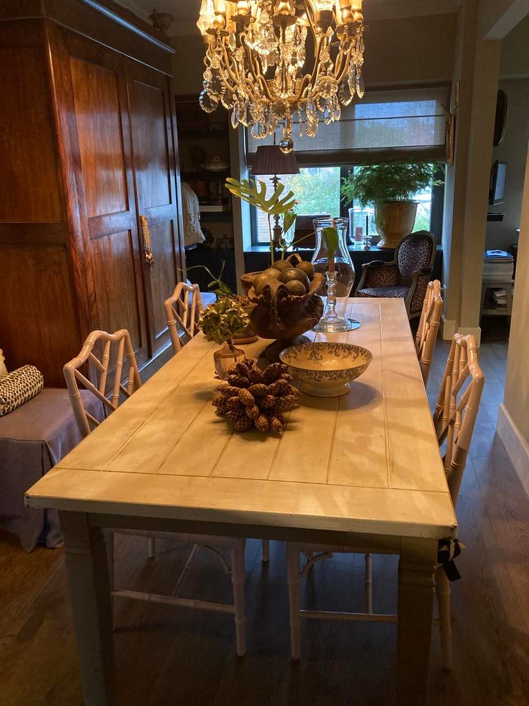 Mooie set van 4 Chippendale faux bamboe stoelen, Ophalen