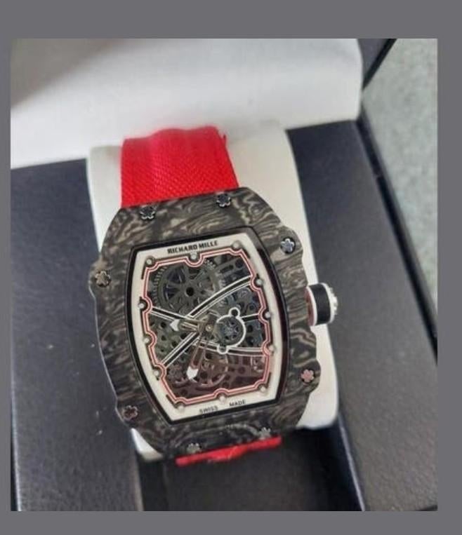 Richard Mille RM Horloge Zwart/Rood - Carlos Sainz Editie, Overige merken, Overige materialen, Polshorloge, Nieuw