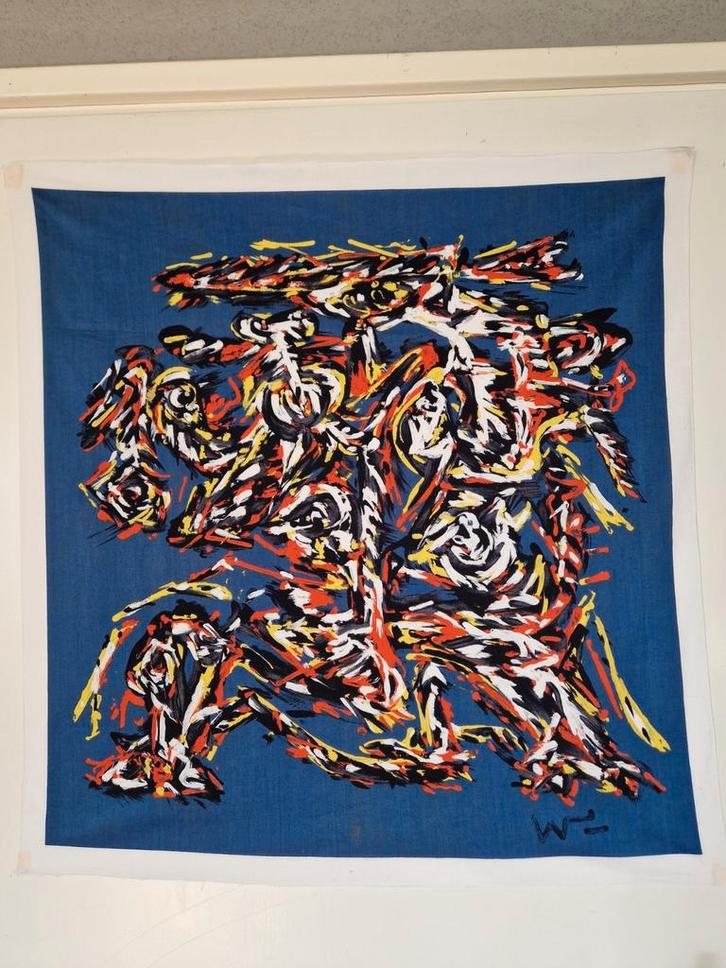 Set Artist Textiles: Theo Wolvecamp (CoBrA) & Édouard Pignon, Antiek en Kunst, Kunst | Schilderijen | Abstract, Ophalen of Verzenden