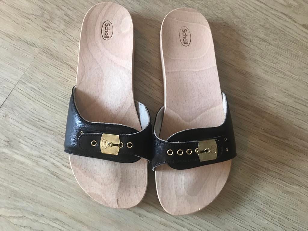 SCHOLL Pescura flat slippers hout * nieuw * maat 41, Ophalen of Verzenden, Zo goed als nieuw, Zwart