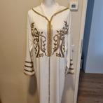 Witte Marokkaanse jellaba met Gouden Borduurwerk, Kleding | Dames, Gelegenheidskleding, Overige typen, Wit, Maat 42/44 (L), Ophalen of Verzenden