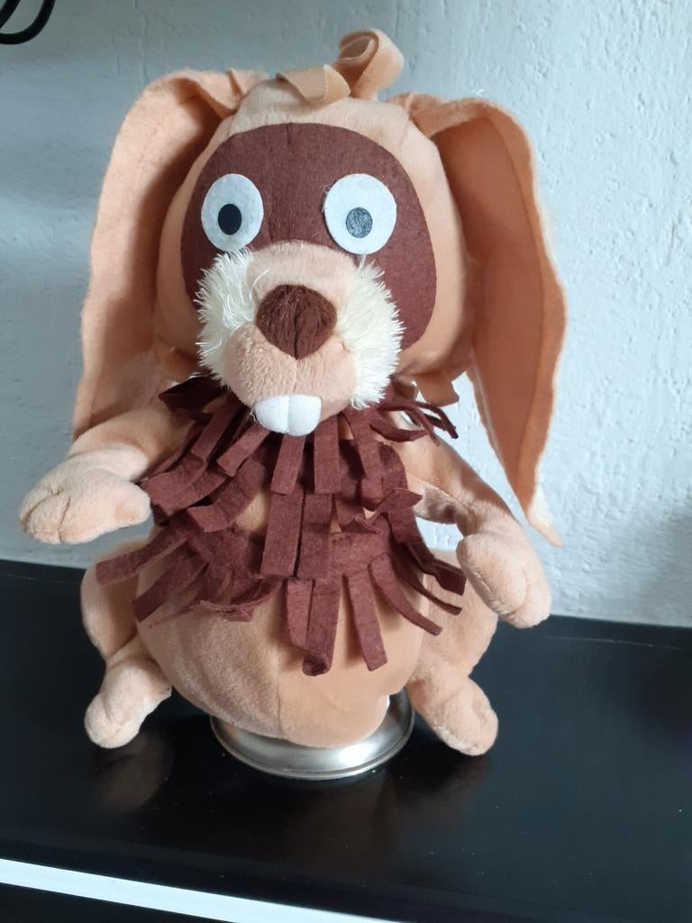 Zoef de Haas fabeltjeskrant handpop, Ophalen of Verzenden, Zo goed als nieuw, Beeldje of Poppetje