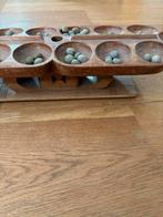 Mancala spel uit Ghana - Houten bordspel met stenen, Een of twee spelers, Ophalen, Gebruikt