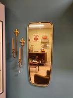Vintage Organische Spiegel Wandspiegel Mirror Messing, Minder dan 50 cm, Ophalen of Verzenden, Nvt, Minder dan 100 cm
