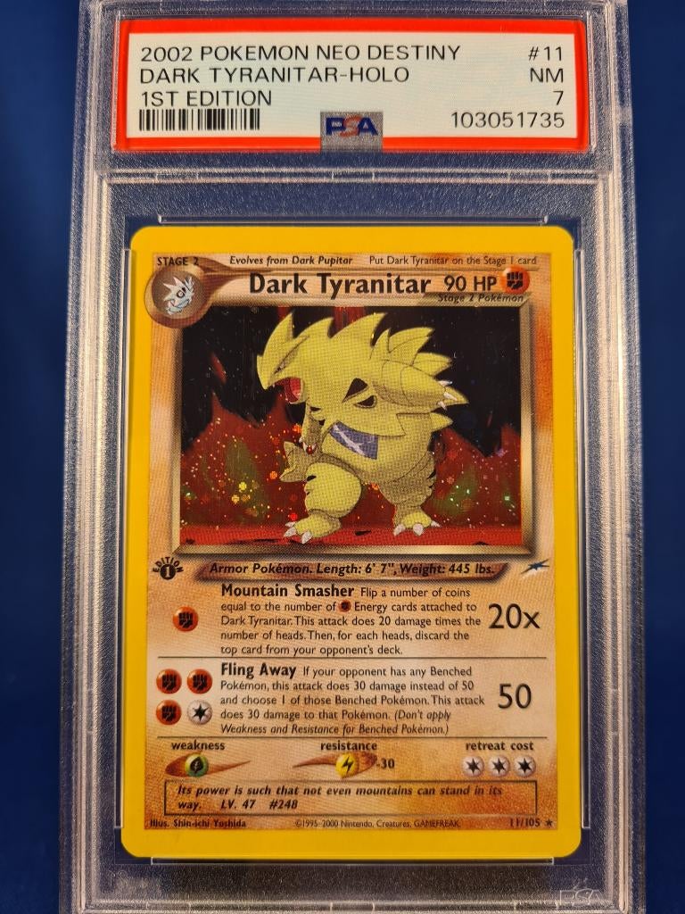 Dark Tyranitar 11/105 - Neo Destiny (1st edition) (PSA 7), Verzenden, Gebruikt