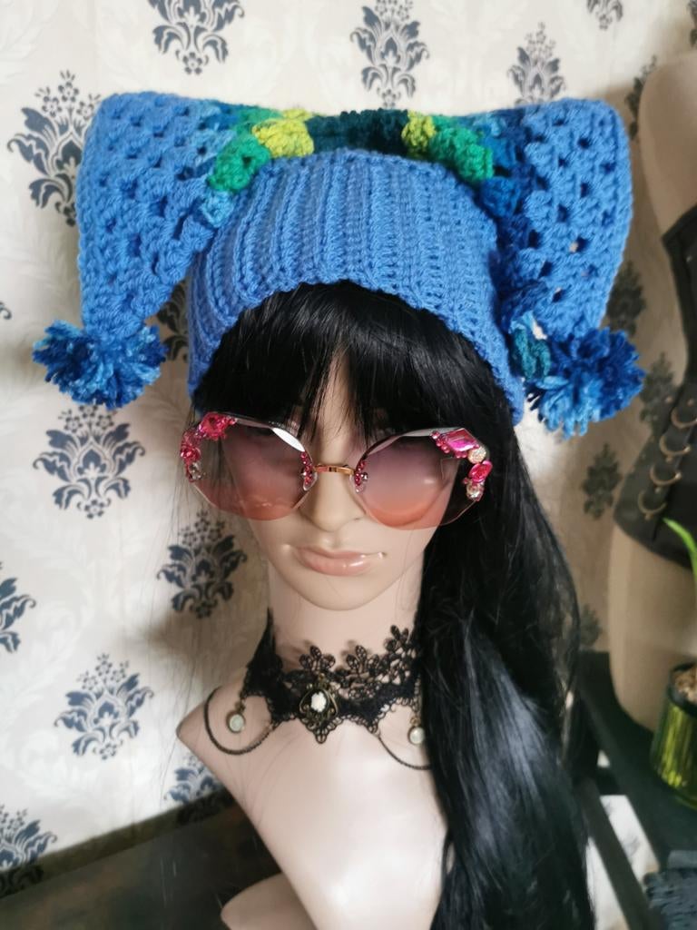 Unieke handgemaakte gehaakte Hexagon muts, Ophalen