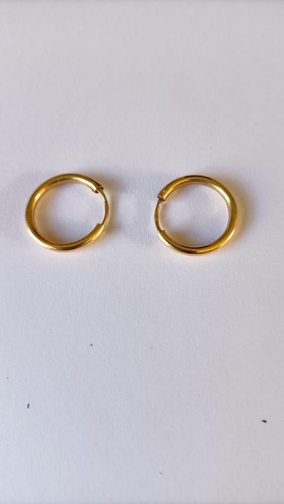 Oude gouden Creolen, 14 krt, Verzenden, Goud, Oorbellen