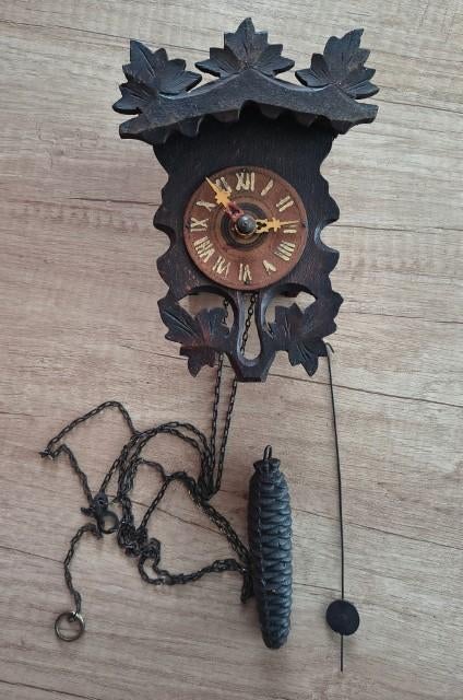 * Vintage kleine houten koekoeksklok OPKNAPPER *, Ophalen of Verzenden