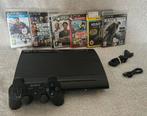 Sony Playstation 3 SuperSlim 500GB + Games en Controller, Gebruikt, Super Slim, Ophalen of Verzenden, Met harde schijf