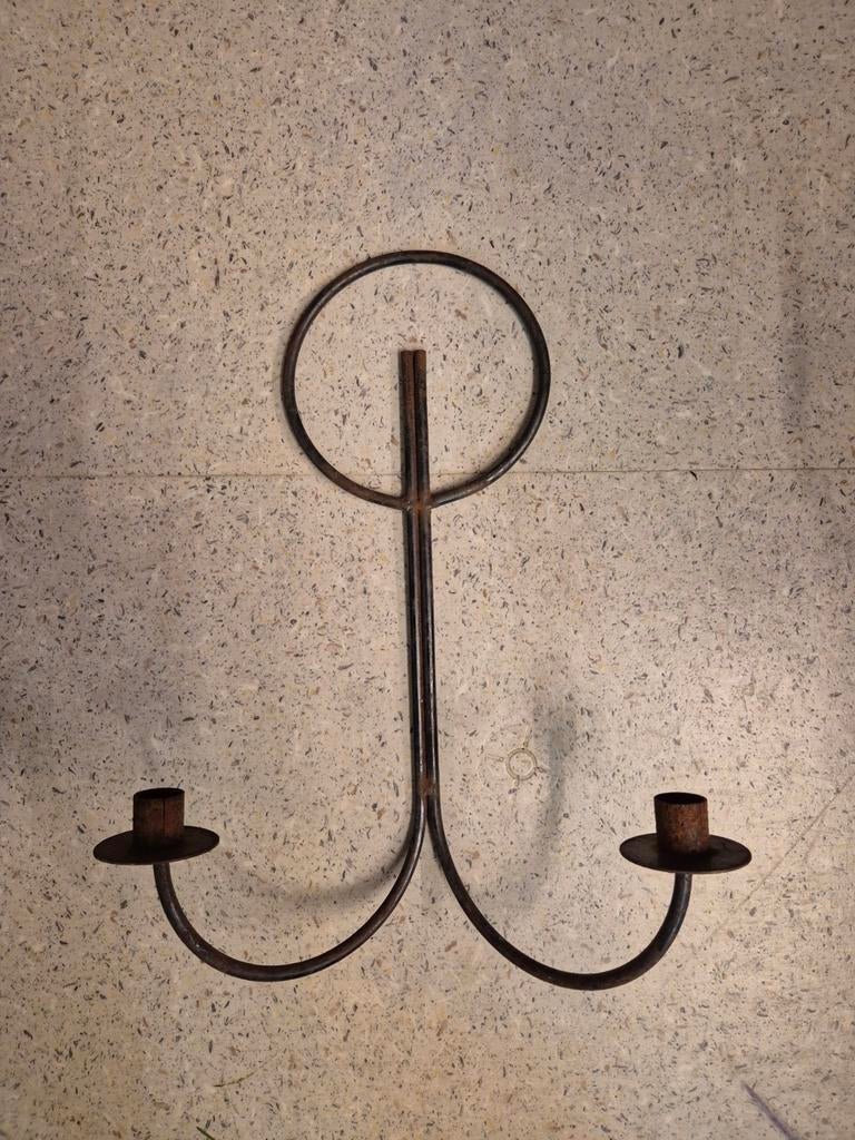 Muur kandelaar, Ophalen of Verzenden, Metaal, Minder dan 25 cm