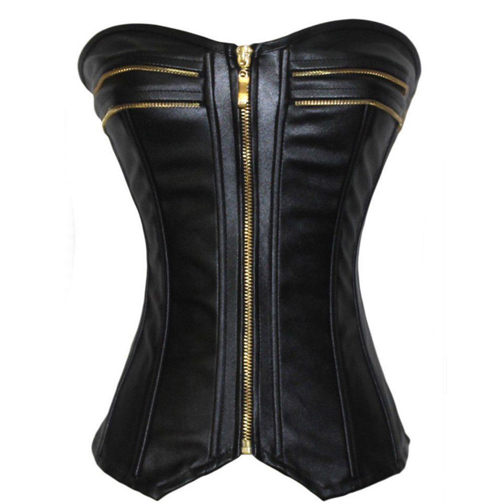 Dames zwart leren korset corset sexy vrouwen corset, Verzenden, Zwart, Body of Korset