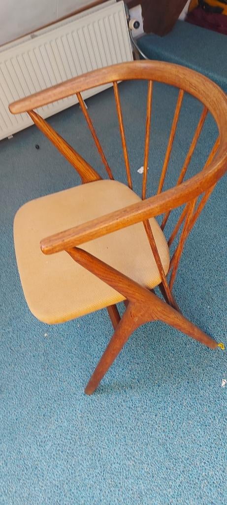 2 Vintage stoelen. Helge Sibast no 8., Huis en Inrichting, Stoelen, Ophalen of Verzenden, Gebruikt, Twee