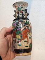 Antieke Chinese vaas Nanking krijgers China keramiek 20 cm, Ophalen of Verzenden
