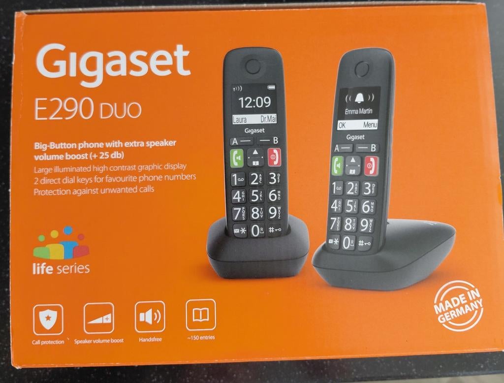 Gigaset E290 DUO draadloze telefoon, Ophalen of Verzenden, 2 handsets