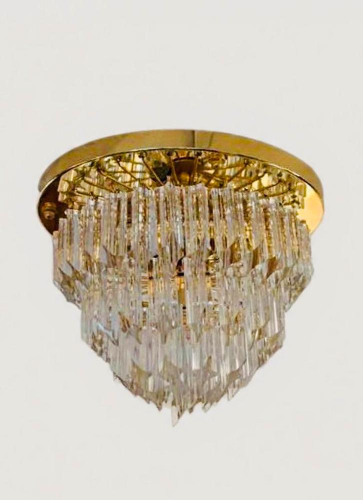 Murano Novaresi Venini plafondlamp, Huis en Inrichting, Lampen | Plafondlampen, Zo goed als nieuw, Glas, Metaal, Ophalen