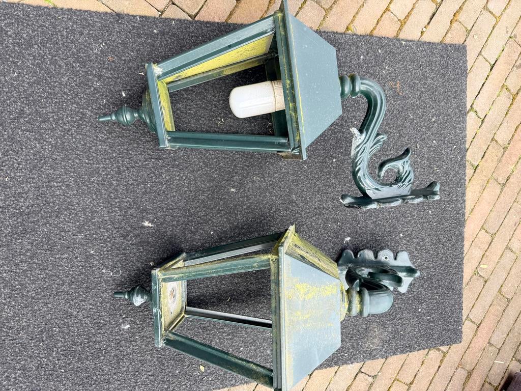 Klassieke buiten wandlamp - Groen, Tuin en Terras, Buitenverlichting, Gebruikt, Wandlamp, IJzer, Minder dan 50 watt, Netvoeding