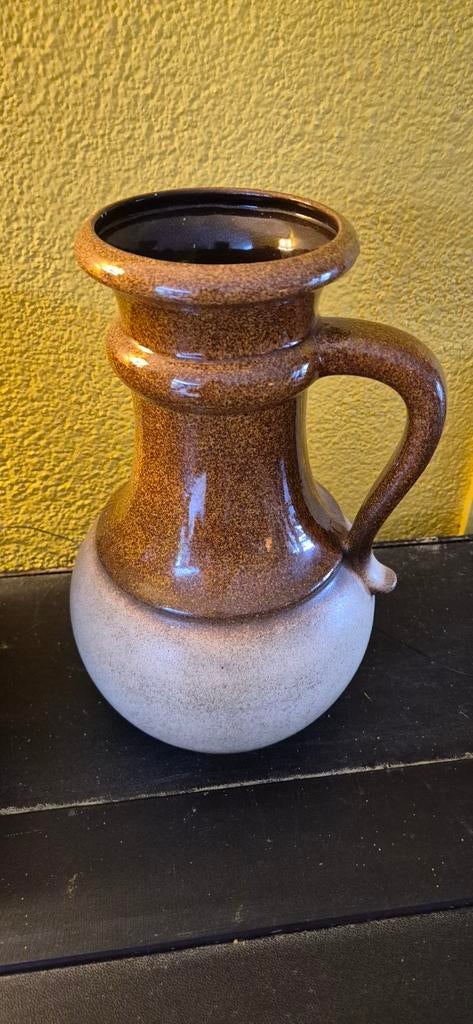 Vintage Scheurich West Germany vaas 406-28 bruin-beige, Ophalen of Verzenden