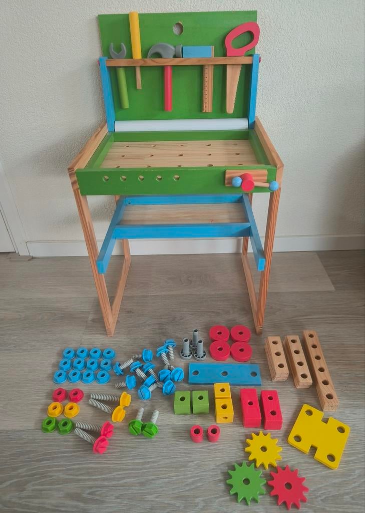 Houten kinder werkbank (incl. rol tekenpapier), Ophalen, Gebruikt