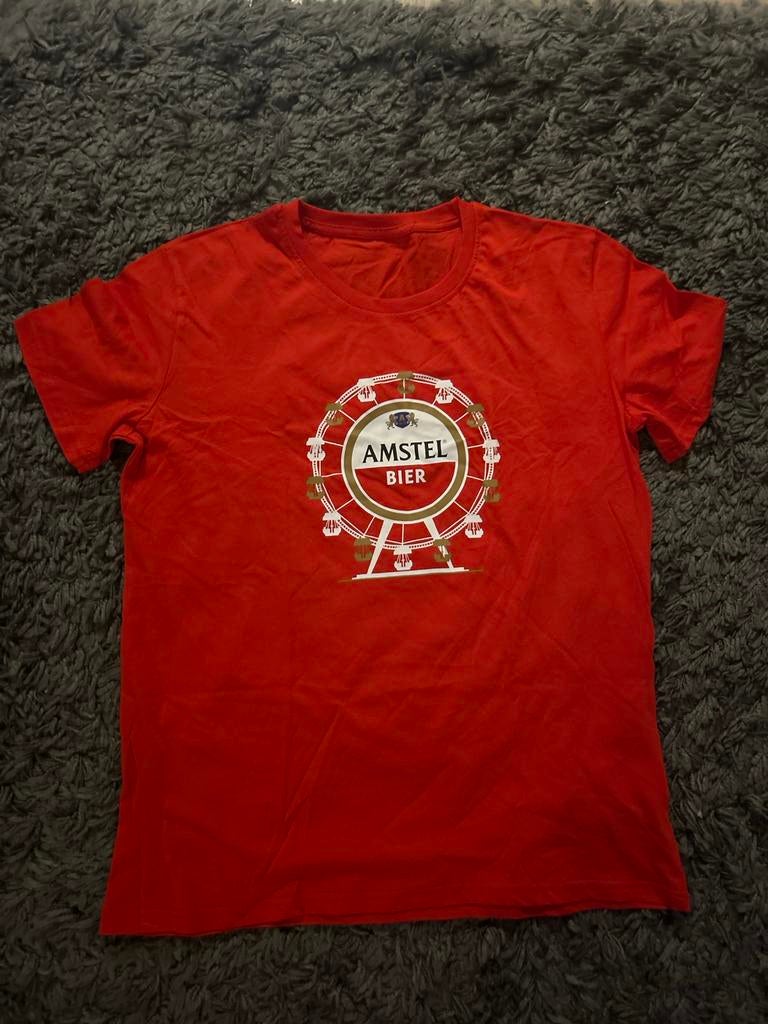 Heren T-shirt Amstel Bier Maat L Rood, Kleding | Heren, Ophalen of Verzenden, Nieuw, Maat 52/54 (L), Rood