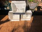 3 x TT kooi wit en 2 voorfront kapjes en 2 broedkaart, Ophalen of Verzenden, Zo goed als nieuw, Hout, Vogelkooi