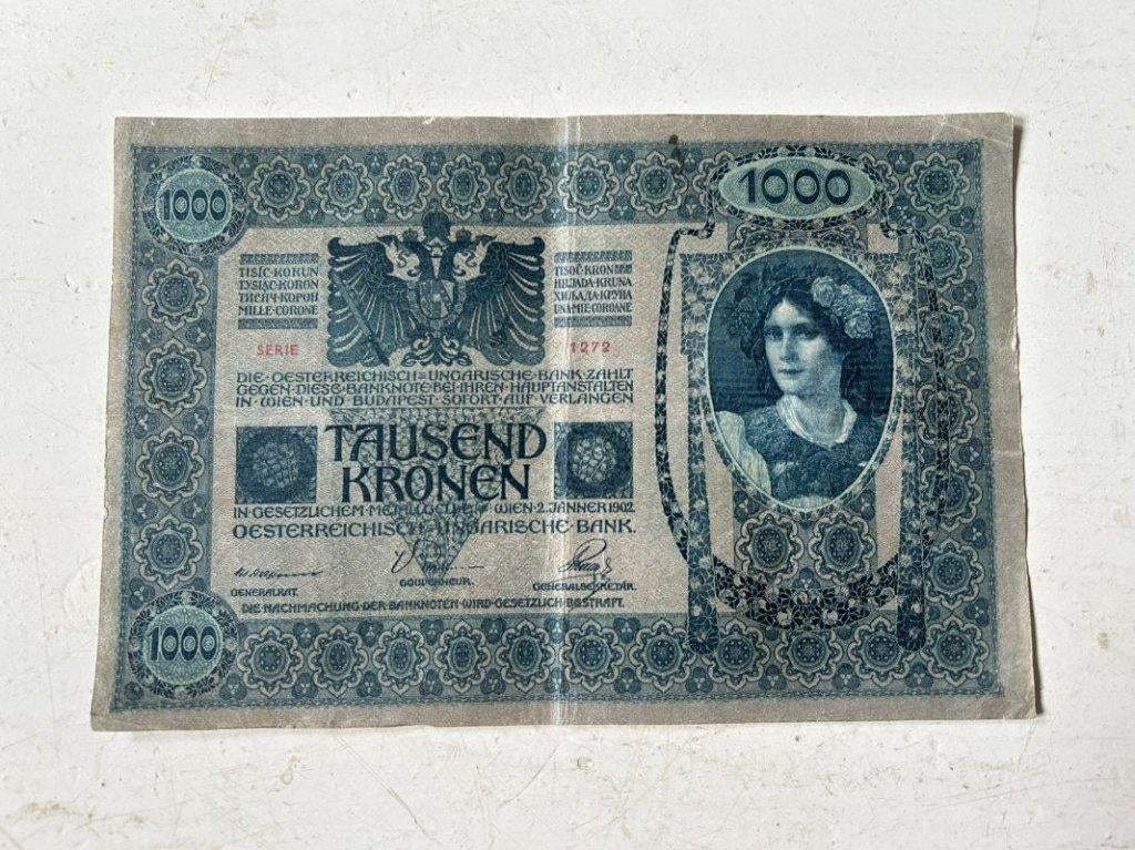 Bankbiljet 1902 Oostenrijk 1000 Kronen, Postzegels en Munten, Bankbiljetten | Europa | Niet-Eurobiljetten, Ophalen of Verzenden