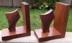 Teakhouten boekensteunen vintage, Ophalen of Verzenden