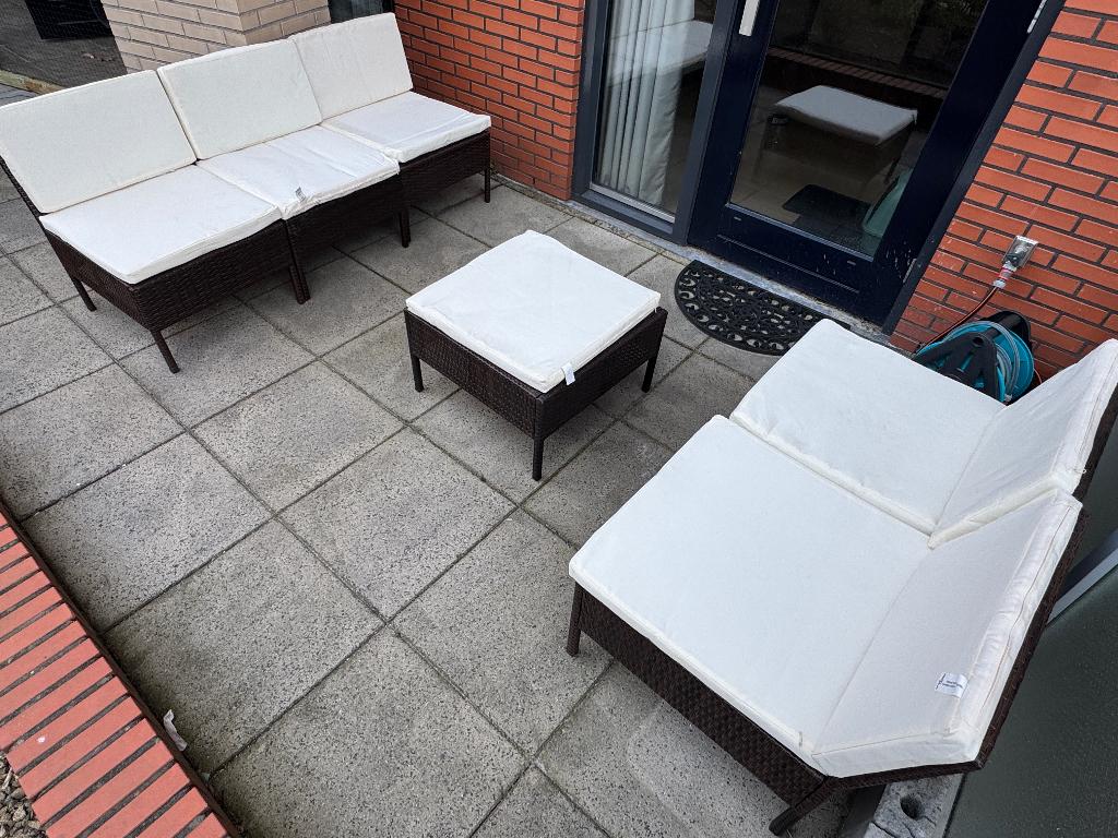 Wicker tuinset VidaXL, Ophalen, 5 zitplaatsen, Gebruikt, Bank
