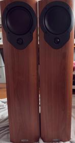 Mission M33 Vloerstaande Speakers set (kersen cherry kleur), Gebruikt, 60 tot 120 watt, Front, Rear of Stereo speakers, Ophalen