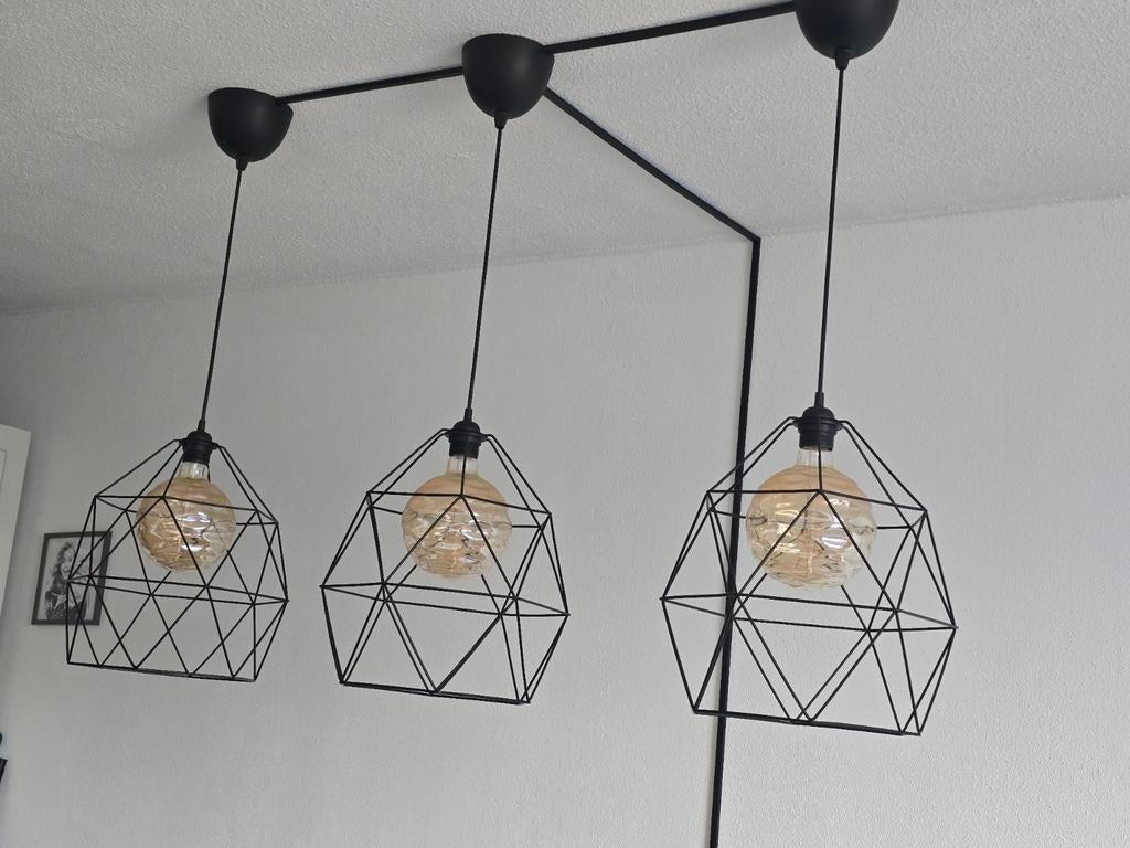 3x IKEA Brunsta lampen met grote bollen, schakelbaar/los, Ophalen, Gebruikt, Modern, Industrieel, Metaal